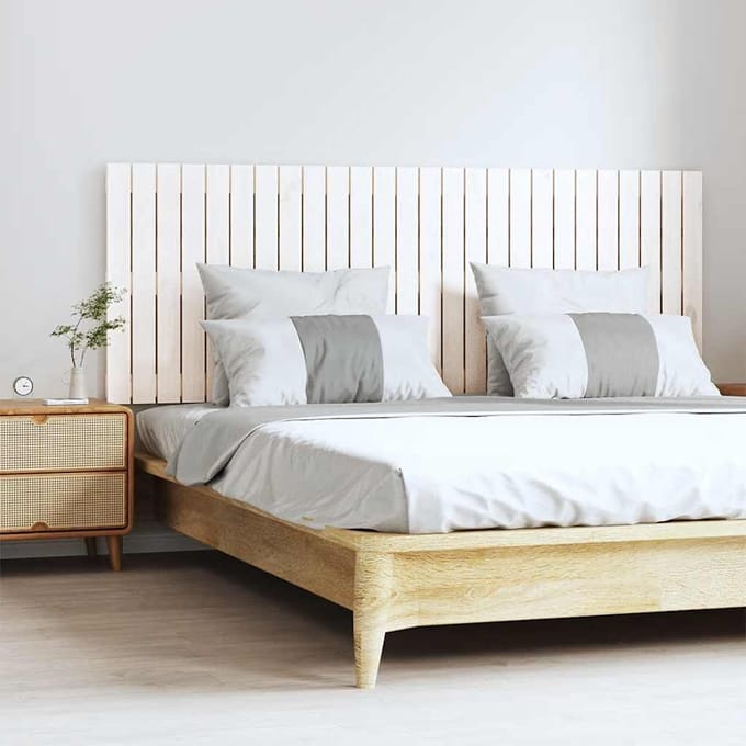 vidaXL - Wandhoofdbord - 166x3x60 - cm - massief - grenenhout - wit