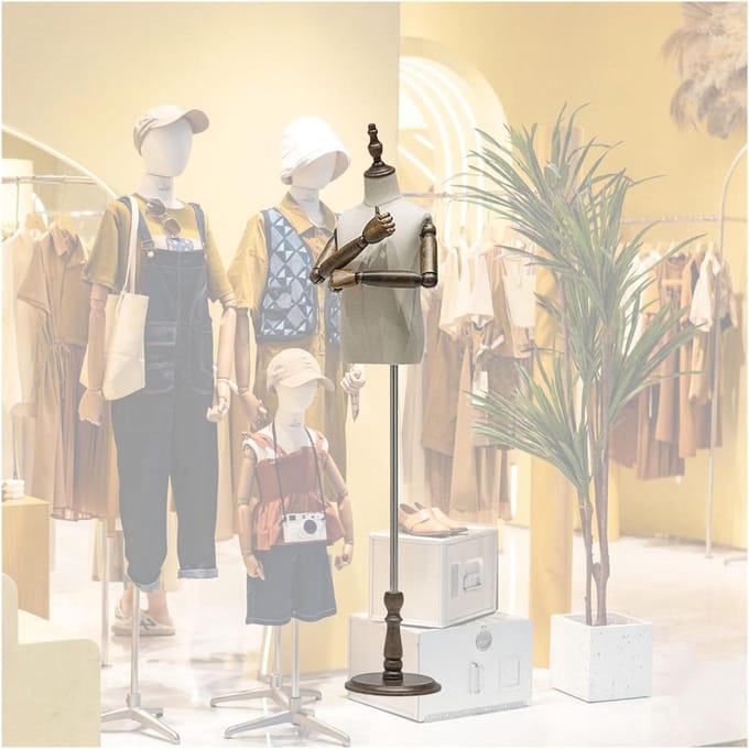 Kind Etalagepop - Paspop Lichaam - Kleding Presenteren - Verstelbare Hoogte - 88-135 cm - Beige
