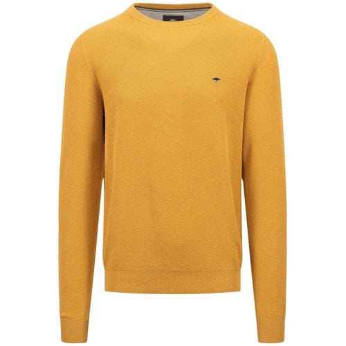 Fynch-Hatton Trui O-Neck Uni Color Fine Texture New Dijon / male