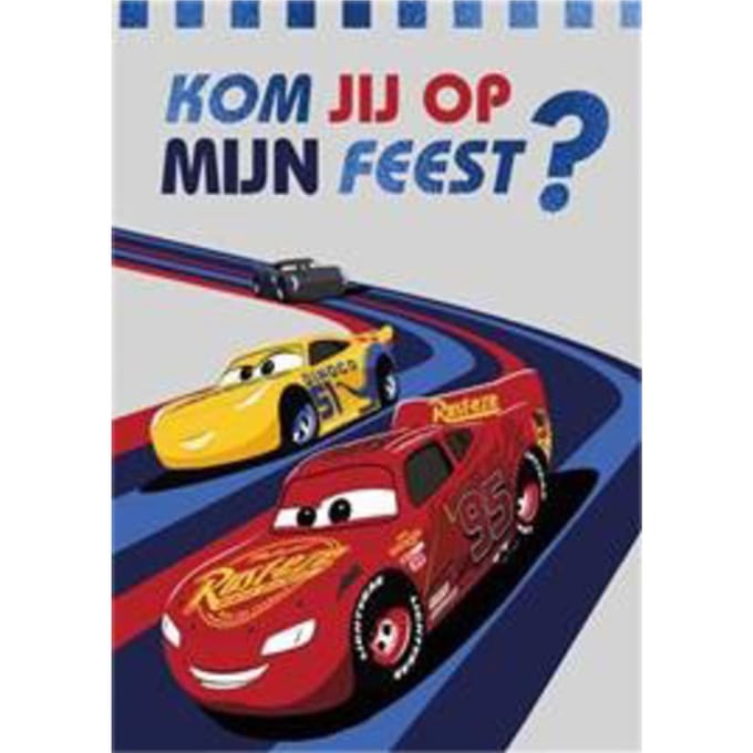 Wenskaart Hallmark uitnodiging Cars pak à 5 stuks