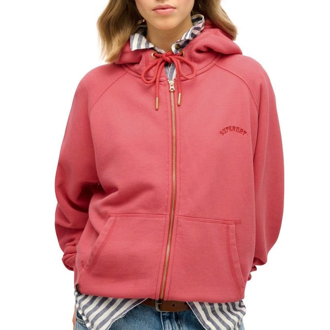 Kapuzensweatshirt met rits, raglanmouwen voor dames Superdry Logo Essential