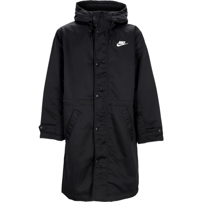 Club Stadium Parka heren lange jas zwart/wit