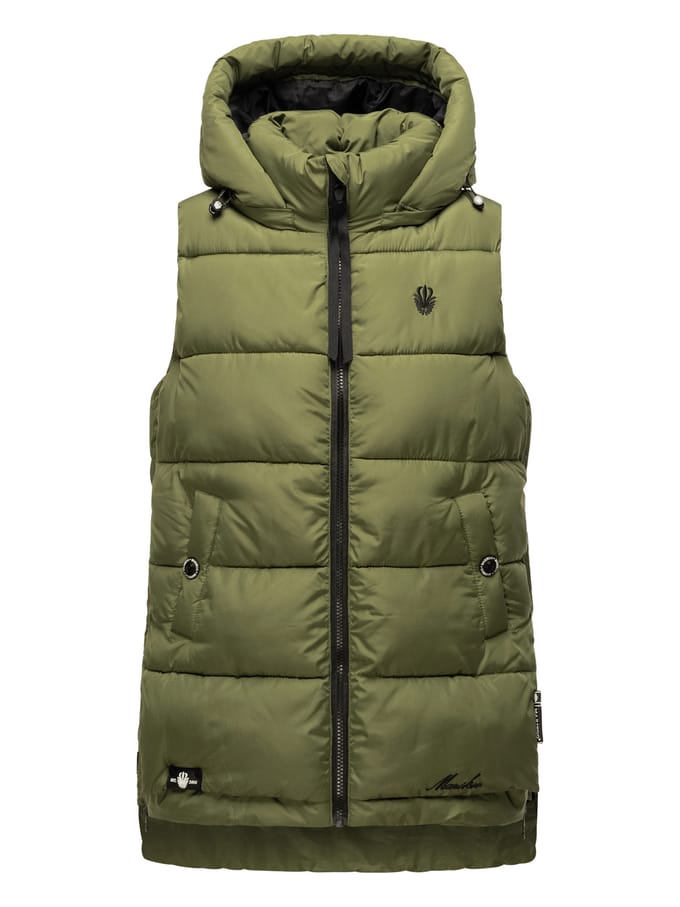 Marikoo dames gewatteerd vest – Zarinaa, licht met afneembare capuchon