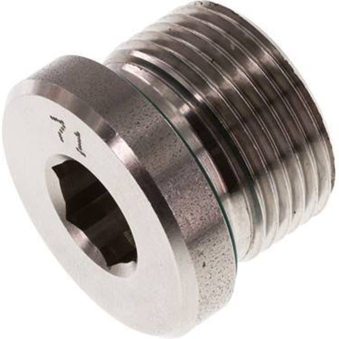 Plug M22 X 1.5 RVS FKM met binnenzeskant 400 bar (5620.0psi)