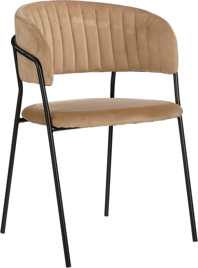 Mica Decorations Moony Eetkamerstoel - Velvet - Beige