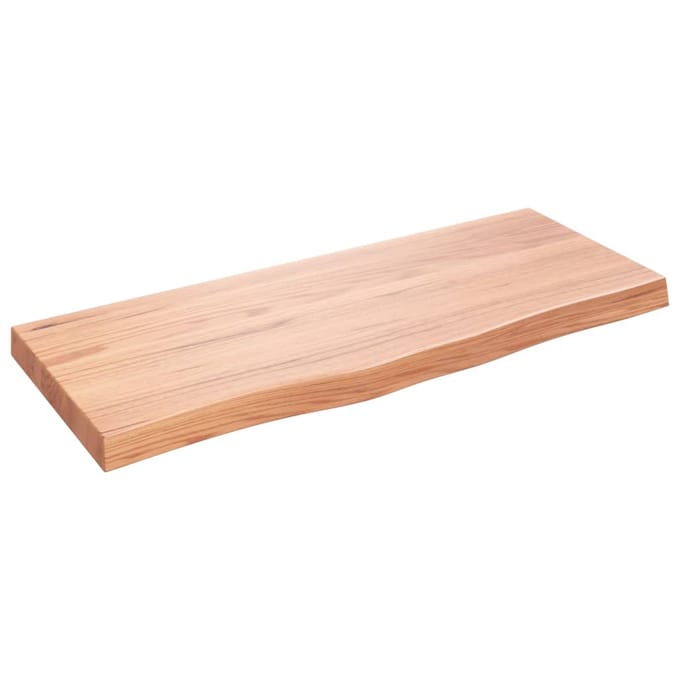 vidaXL - Wandschap - 100x40x(2-6)cm - behandeld - massief - eikenhout - lichtbruin