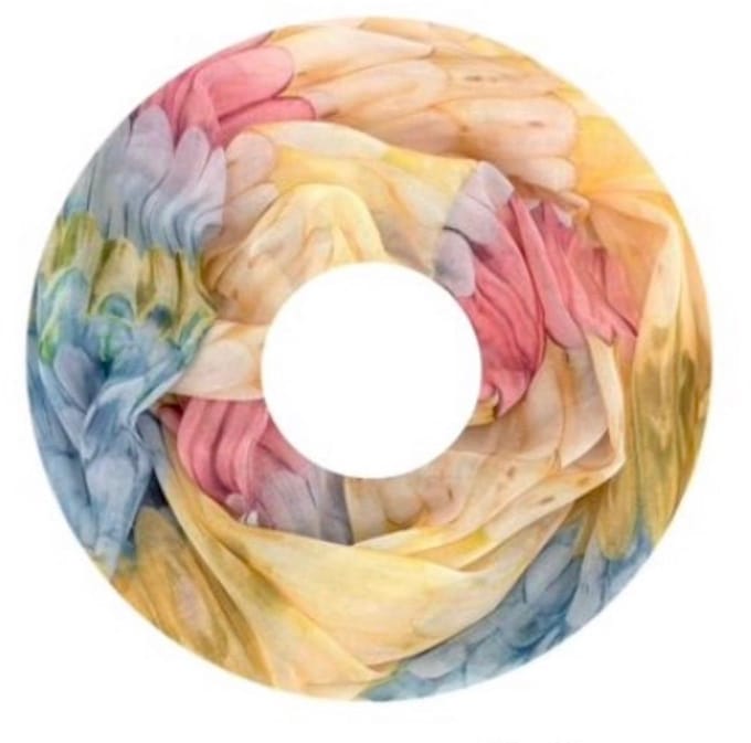 Dunne Colsjaal - Print - (33683#) - Geel