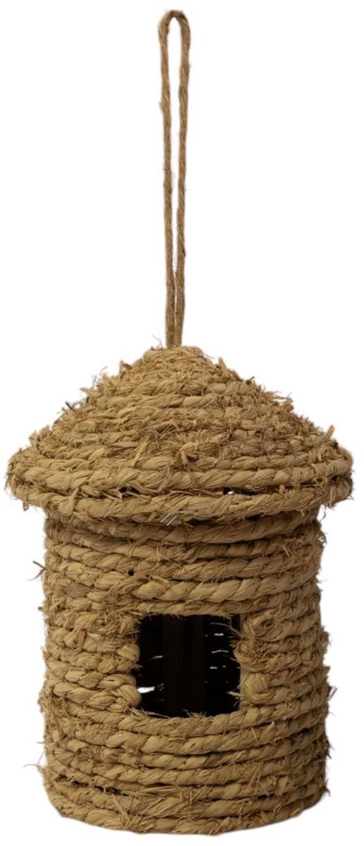 Vogelhuisje van zeegras hoogte 25 dia 27cm