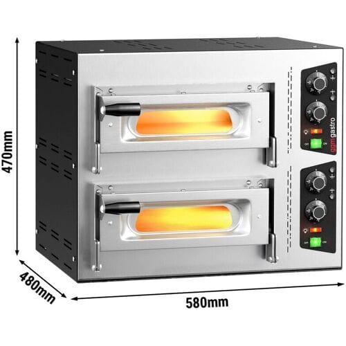 GGM Gastro Elektro Pizzaofen - 1+1x 35cm - Manuell Zilver