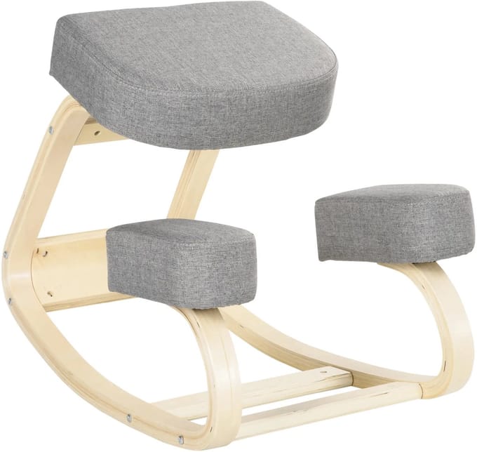 Kniestoel Ergonomisch - Bureaustoel - Kniekussen - Grijs