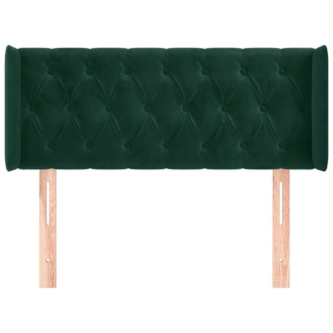 vidaXL - Hoofdbord - met - randen - 93x16x78/88 - cm - fluweel - donkergroen