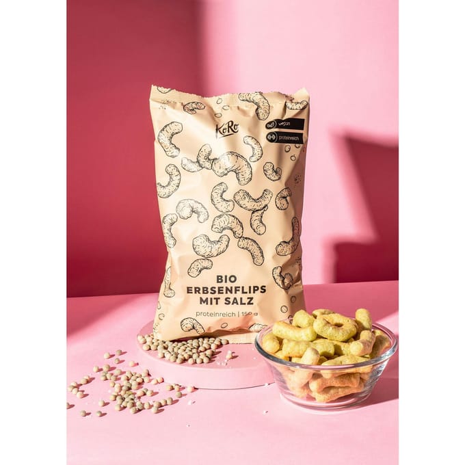 Bio erwtenchips met zeezout 150 g