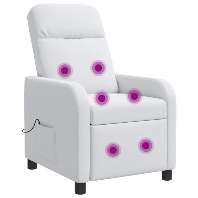 vidaXL - Massage - Relaxstoel - Wit - Stof