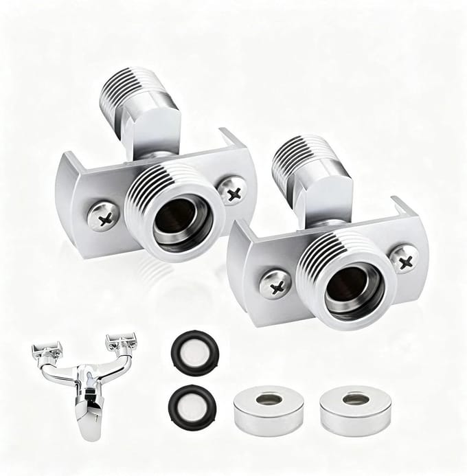 Verstelbare Doucheadapter Set, 2 Stuks, Voor Douchekranen, Oplossing voor Waterlekkage en Instelbare Waterdruk