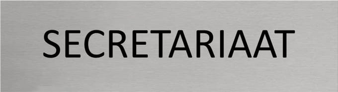 CombiCraft Aluminium deurbordje Secretariaat 165x45mm - per stuk