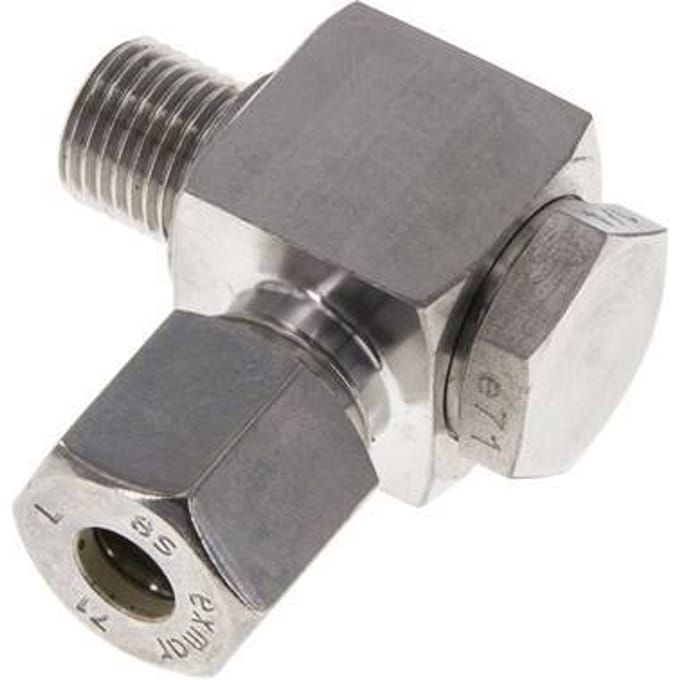 8S & G1/4'' RVS Swivel Joint Knelfitting Buitendraad 400bar Draaibaar ISO 8434-1