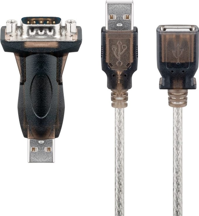 Goobay USB Serial RS232 Converter Mini, Transparent 1.5 m