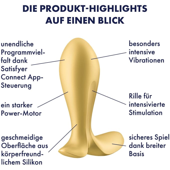 Satisfyer, vibrator, anale vibrator, 'Intensity Plug', 8,8 cm, lichaamsvriendelijke siliconen, waterdicht (IPX7), app-gestuurd