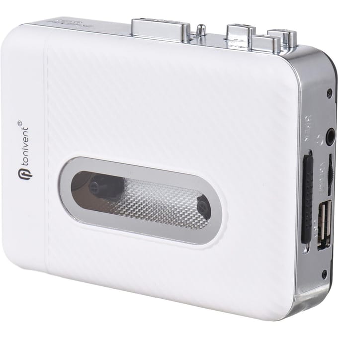 TONIVENT Cassette naar MP3-converter Cassette naar MP3-kaartspeler U Disk Tape Recorder naar MP3 wit
