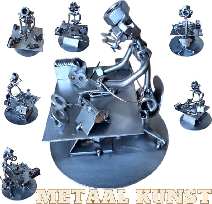 Oogarts-metaal kunst-metaal beeld-het best cadeau-uniek-verjaardag-opticien-brillen-sinterklas gift-kerst-geschenk