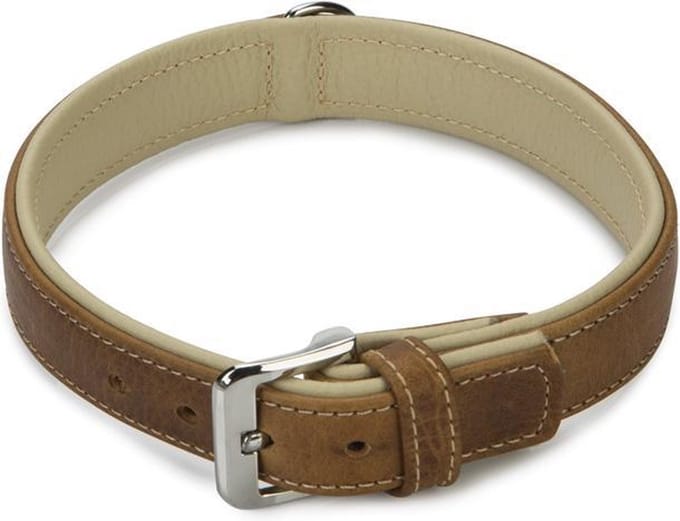 Beeztees Comfort - Halsband Hond - Leer - Bruin - 55 cm x 30 mm