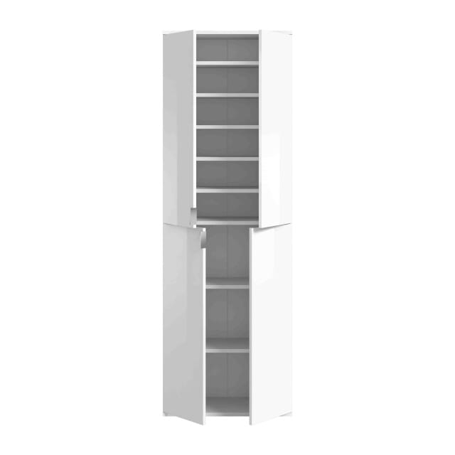 Projectxcombinatie witte hoogglans spiegel - 34x122x193cm