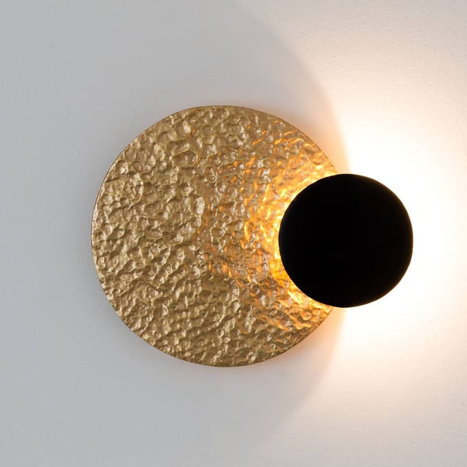 Holländer LED wandlamp Infinity in goud, Ø 20 cm