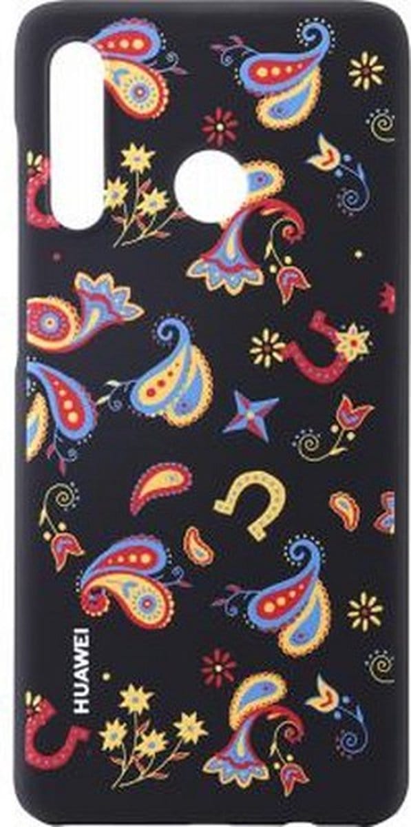 Huawei cover - PC Floral black design - zwart - voor Huawei P30 Lite