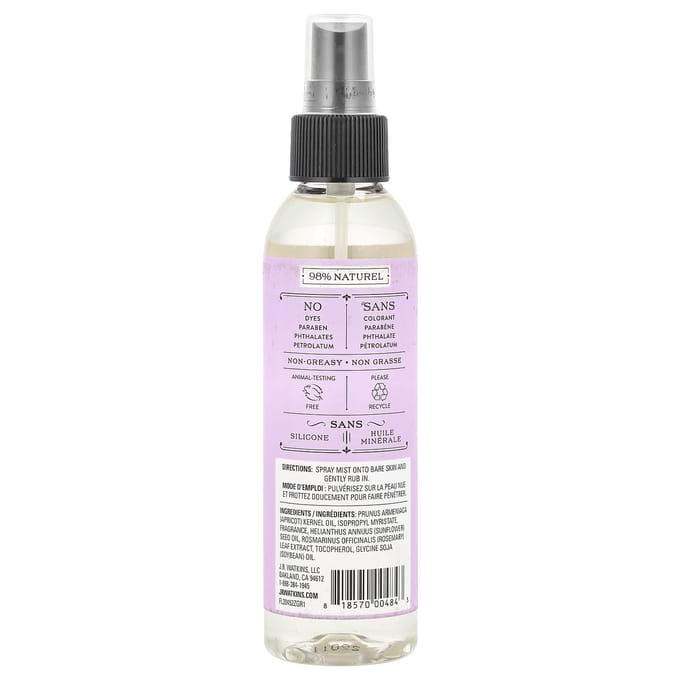 JR Watkins, Brume d'huile corporelle, lavande, 170 ml (177 ml) white