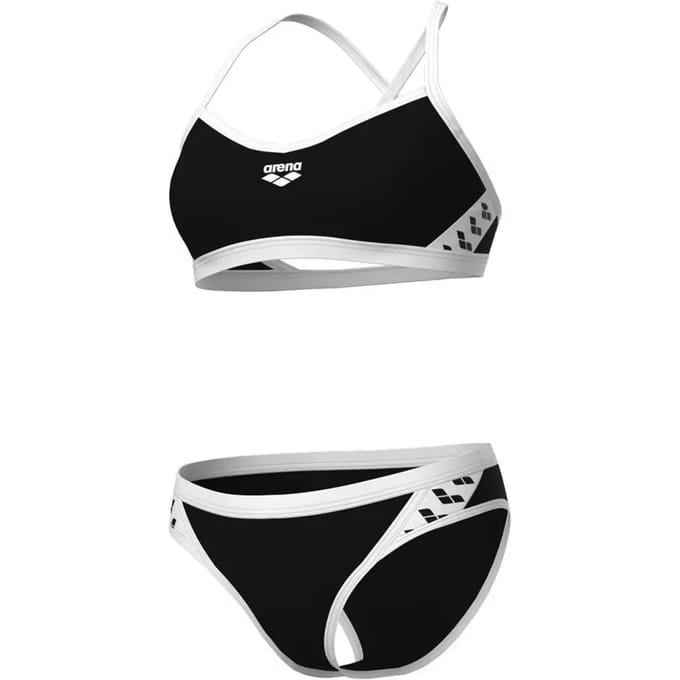 ARENA | W Icons Bikini Cross Back Solid black-white (Maat - 34)