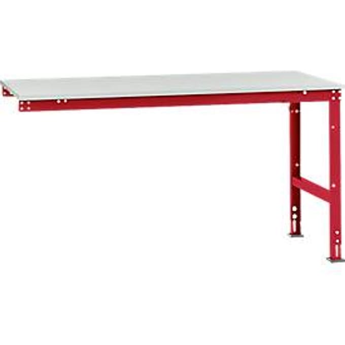 Manuflex aanbouwtafel UNIVERSAL Standaard, tafelblad melamine, 1750 x 1000, robijnrood