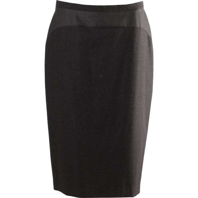 Max Mara midi-rok met kokerrok in zwarte wol
