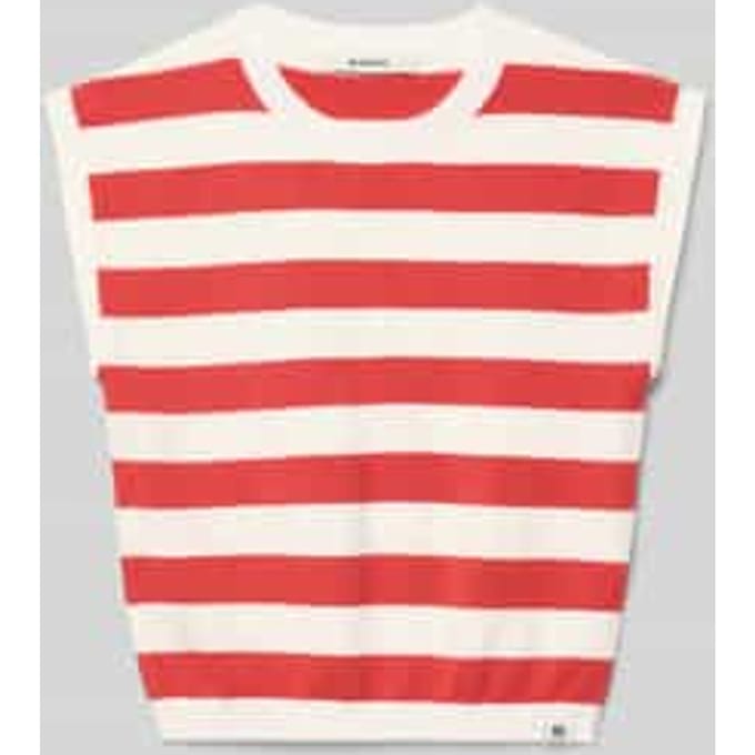 Regular fit spencer in tricotlook met logopatch