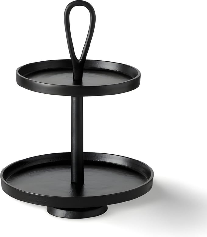 Etagere Zwart Modern 2 laags 36 cm