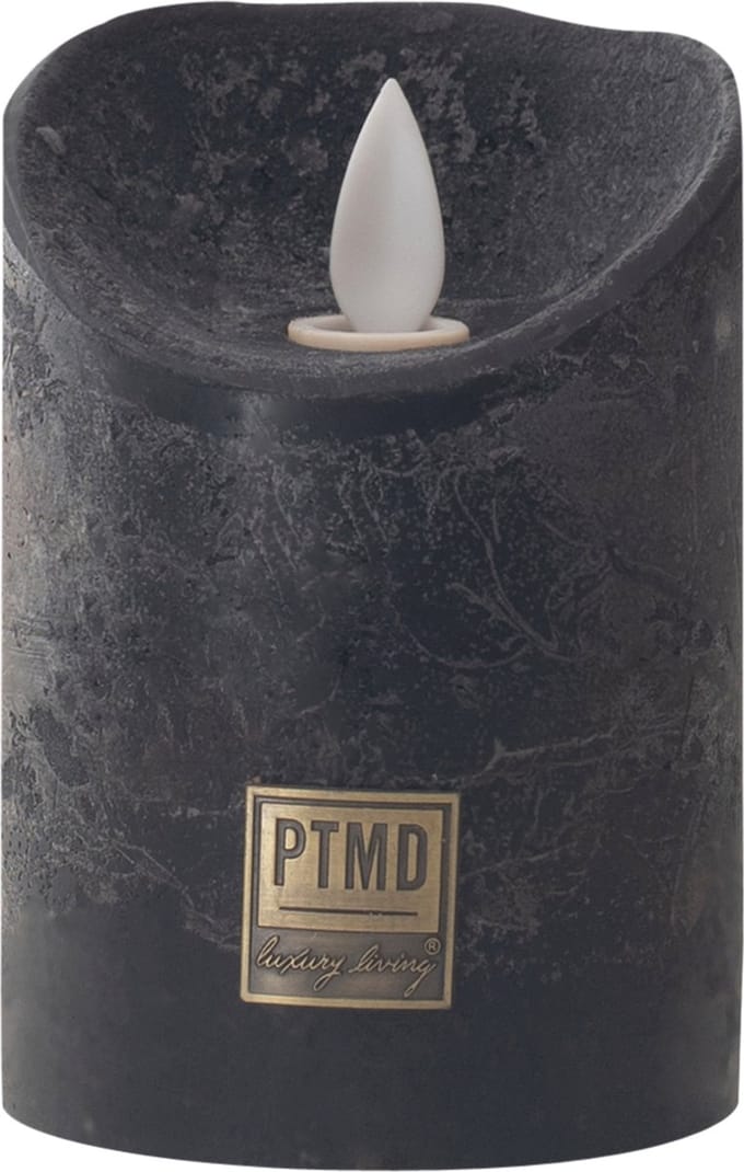 PTMD LED Kaars rustiek donkergroen 10 x 10 x 15 cm - LED Light Candle rustic dark green moveable flame L