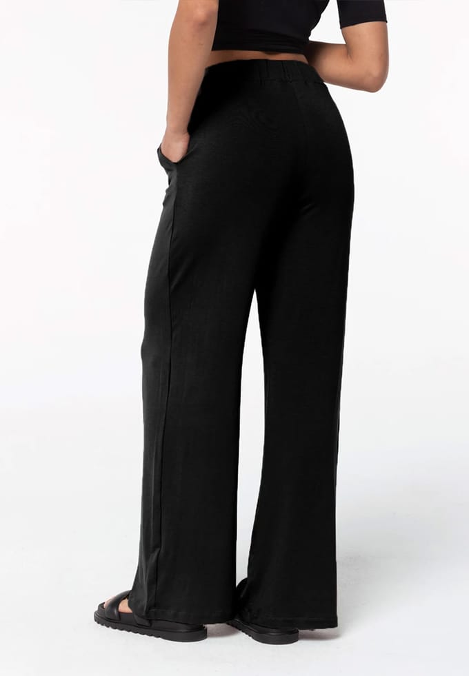Long Viscose Pants ZWART