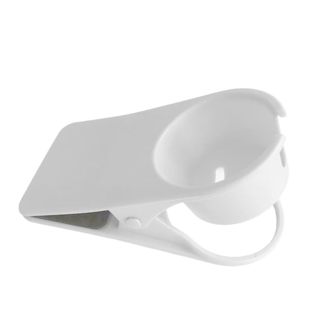 Bekerhouderclip voor bureau Ruimtebesparend Groot Multifunctioneel Tafelklem Bekerstandaard voor Drankfles wit