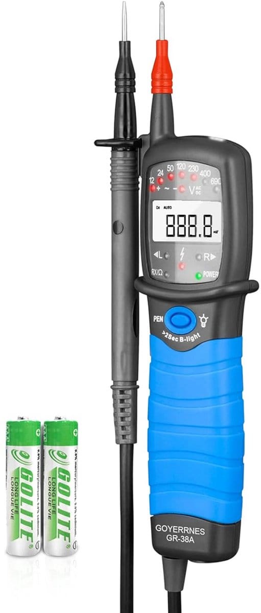 Spanningstester Pen - Voltage Meter - Elektrische Controle - LCD met Verlichting - AC/DC 690V - Zwart