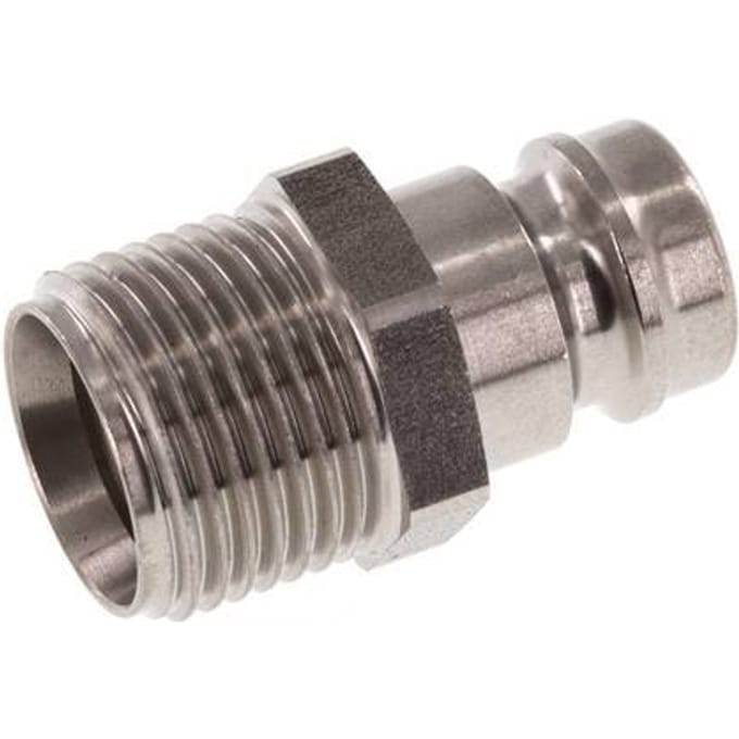RVS DN 9 Tempereerkoppeling Insteeknippel G 3/8 inch Buitendraad Dubbele afsluiting
