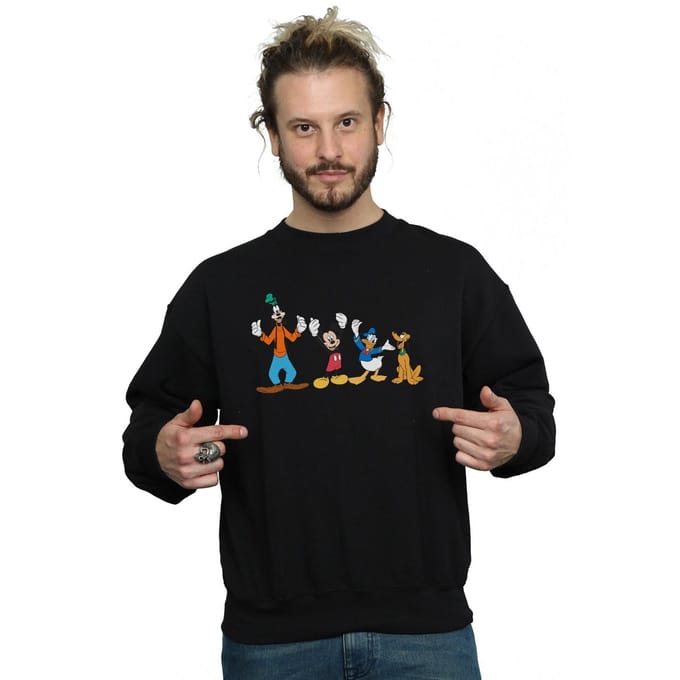 Disney Heren Mickey Mouse Friends Sweatshirt (Zwart)