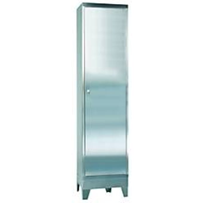 Roestvrijstalen kast, 1-deurs, met 4 poten, B 500 x D 400 x H 2000 mm