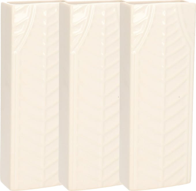 Gerimport Waterverdamper - 3x - keramiek - 400 ml - radiatorbak luchtbevochtiger - creme wit