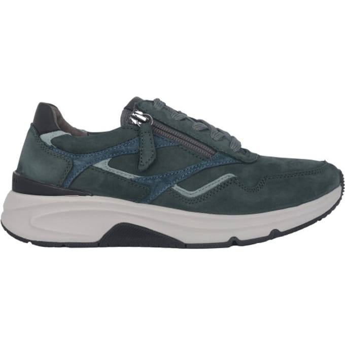 Gabor rollingsoft sensitive 96.896.43 - dames rollende wandelsneaker - Groen - maat 37.5 (EU) 4.5 (UK)