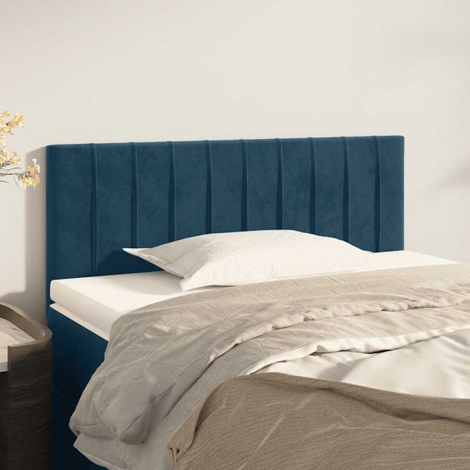 vidaXL - Hoofdbord - 100x5x78/88 - cm - fluweel - donkerblauw