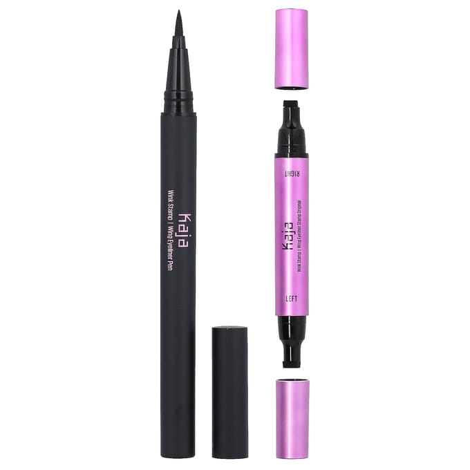 Kaja, WinkStamp, Wing Eyeliner Pen and Stamp Original, Ink Black, 2 pcs. black