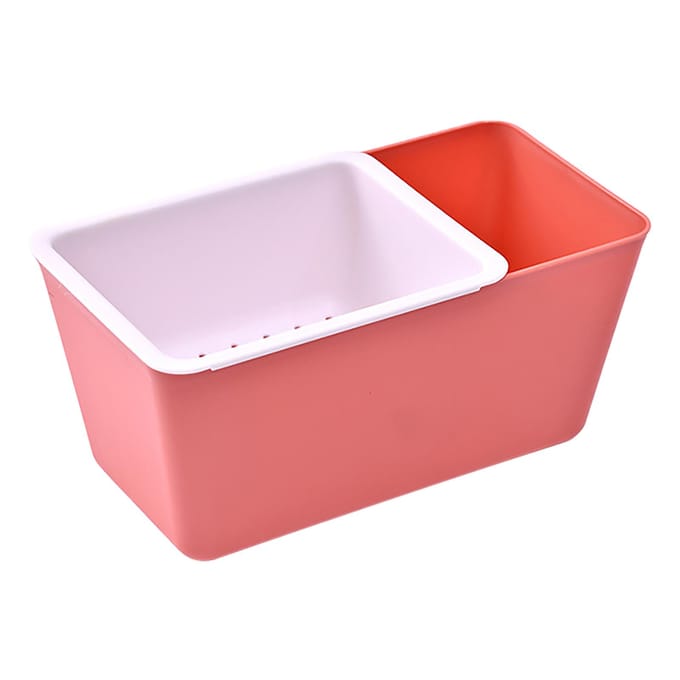 Snack Organizer Plastic Twee Laags Multifunctionele Voedsel Afdruipbak voor Fruit Noten Snoep Rood rood