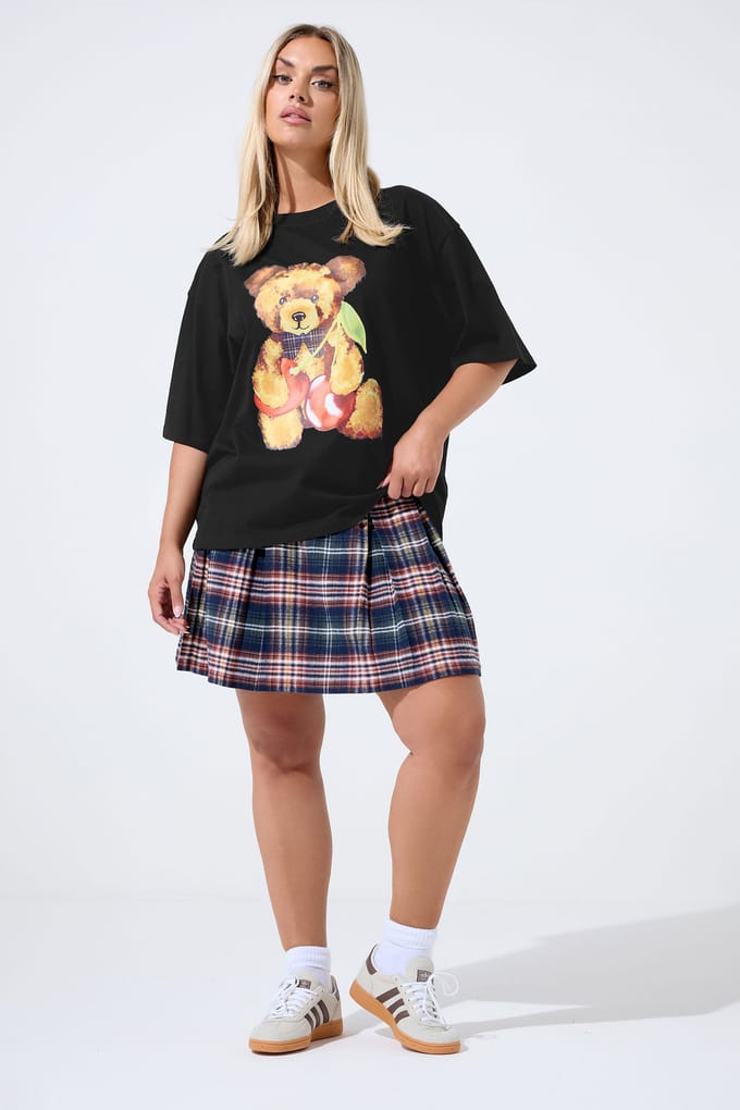 Limited Collection Zwart Teddy Kersenprint Tshirt Size 46