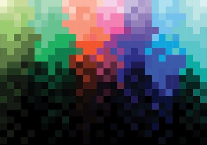 Rainbow Pattern Pixel Photo Wallcovering