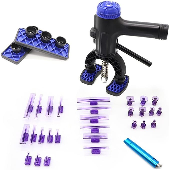 Auto Deuk Repareren Puller Lifter Tool 360 graden Verstelbare Verveloos Uitdeuken Tool met 28 Lijm black