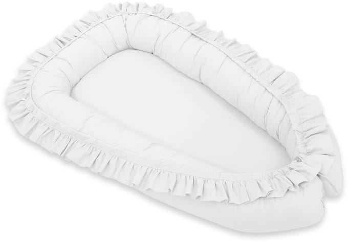Babynest Premium Cocon voor baby's met ruche MY SWEET BABY - wit